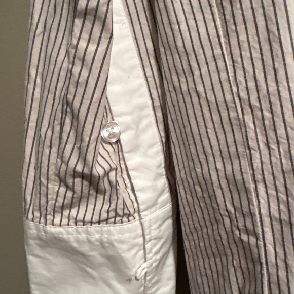 Striped dkny shirt size M-L pls see pic of missing button on cuff - Picture 3 of 7